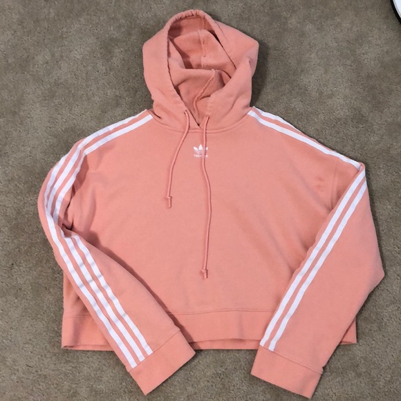 adidas pink cropped hoodie